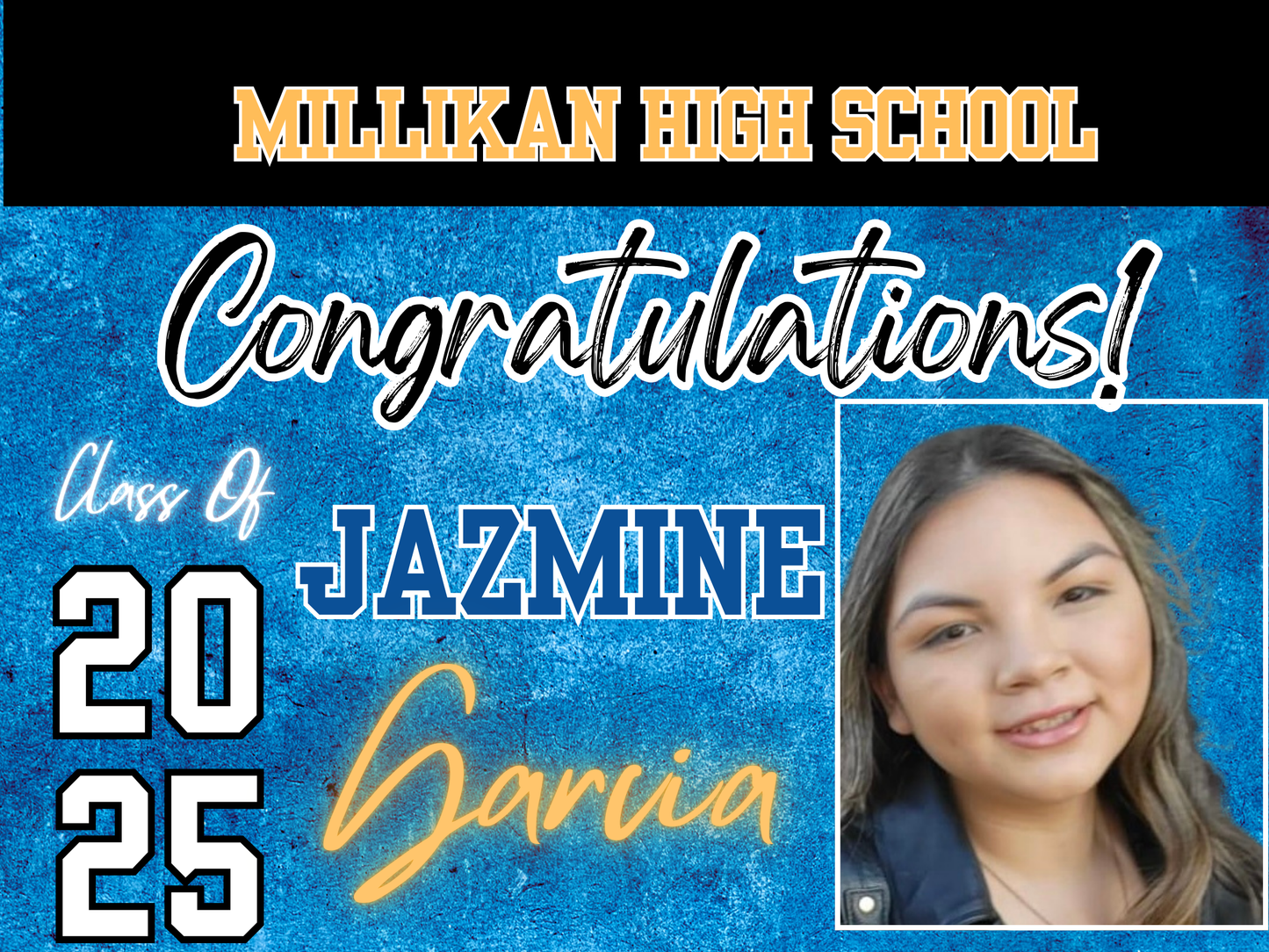 Custom Graduation Yard Sign – Personalized with Photo & Name (19x14)