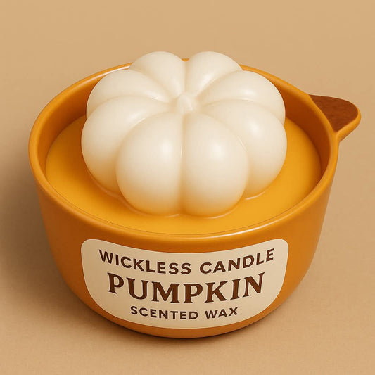 Wickless Pumpkin Candle – Pumpkin Spice Scented Wax Bowl
